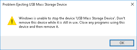 unable to eject usb device windows 10